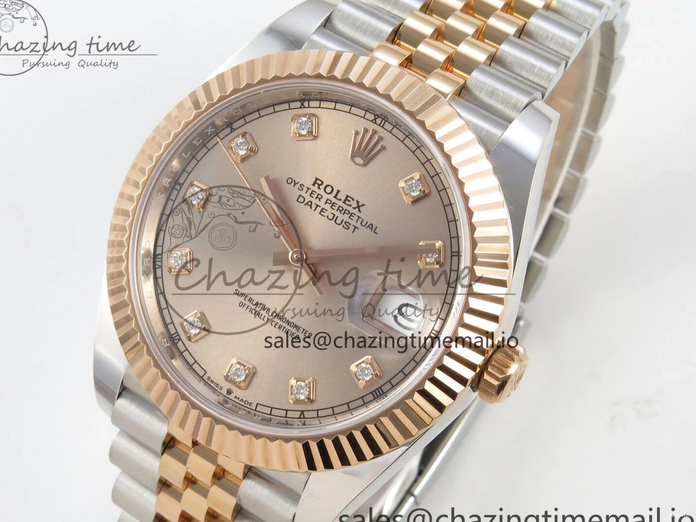 (Weighted) ARF Jubilee RG Best SH3235 SS 126331 Edition 1:1 Dial 41 RG Diaomonds DateJust on Bracelet 0522